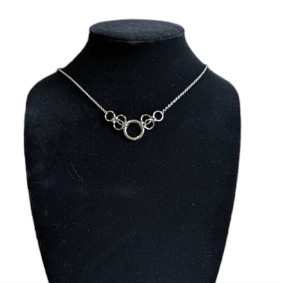 Chainmaille O-Ring Necklace Handmade Stainless Steel - Picture 2 of 3